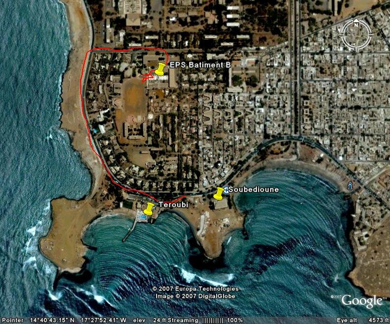 Vue Satellitaire de la corniche Ouest de Dakar au Sénégal